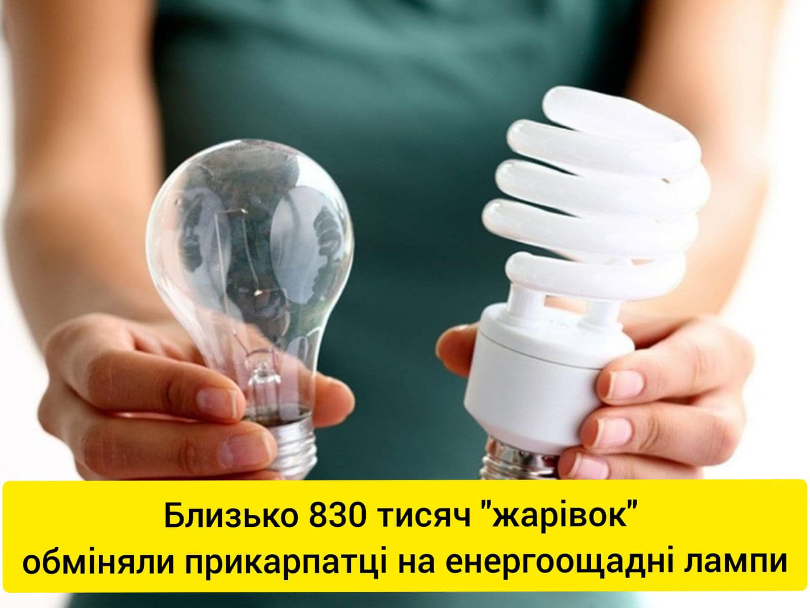Прикарпатці обміняли 830 000 ламп на енергоефективні