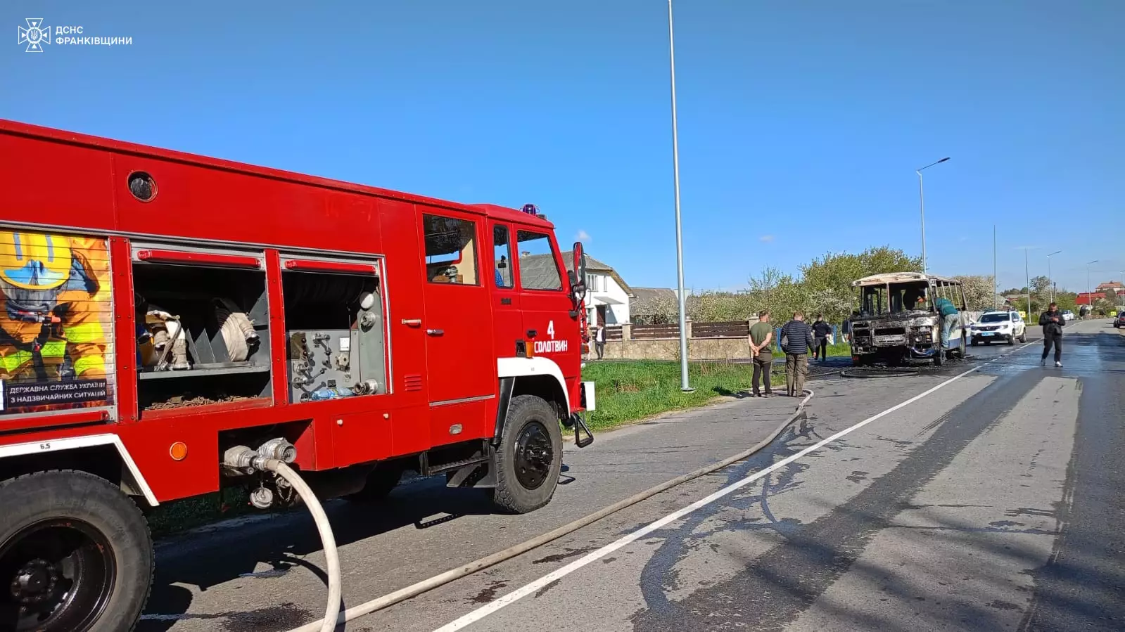 В Івано-Франківському районі загорівся рейсовий пасажирський автобус