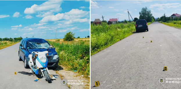 На Калущині в автопригоді травмувалися водій та пасажирка мопеда